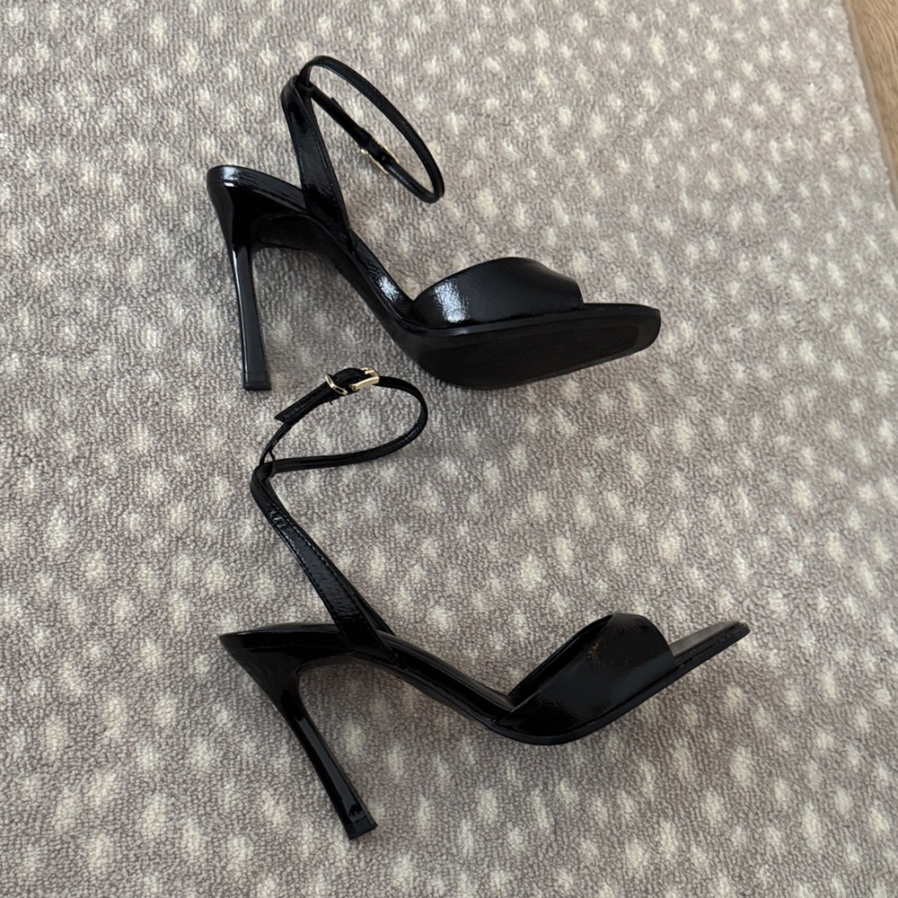 Zara Patent Effect Heeled Sandals